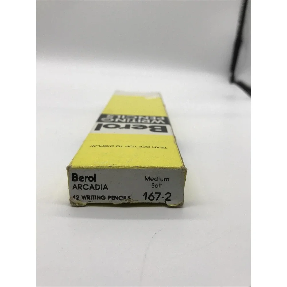 Vintage Berol Arcadia 167-2 Writing Pencils No 2 Medium Soft Yellow Box of 12